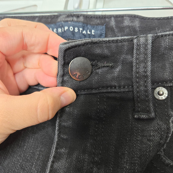 Aeropostale Distressed High Rise Jeans Womens 6 Reg Y2K Goth Punk Edgy Festival - Picture 3 of 7